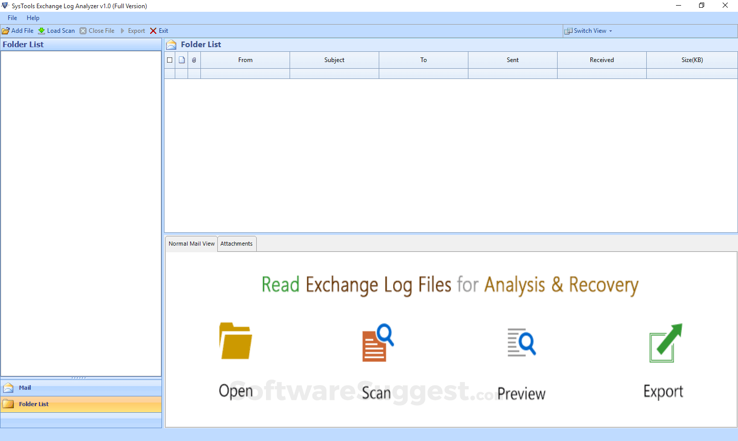 SysTools Exchange Log Analyser Screenshot1